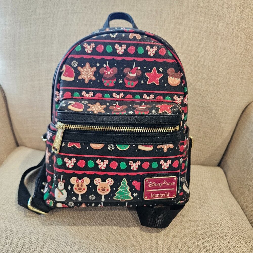Disney Parks Christmas Snacks Loungefly Backpack
